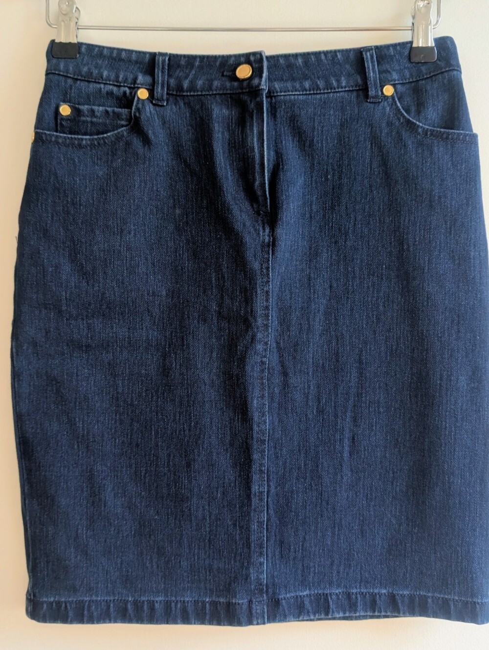 NWT J McLaughlin Denim Pencil Skirt Womens Blue Jean Classic Casual 5 Pockets 0